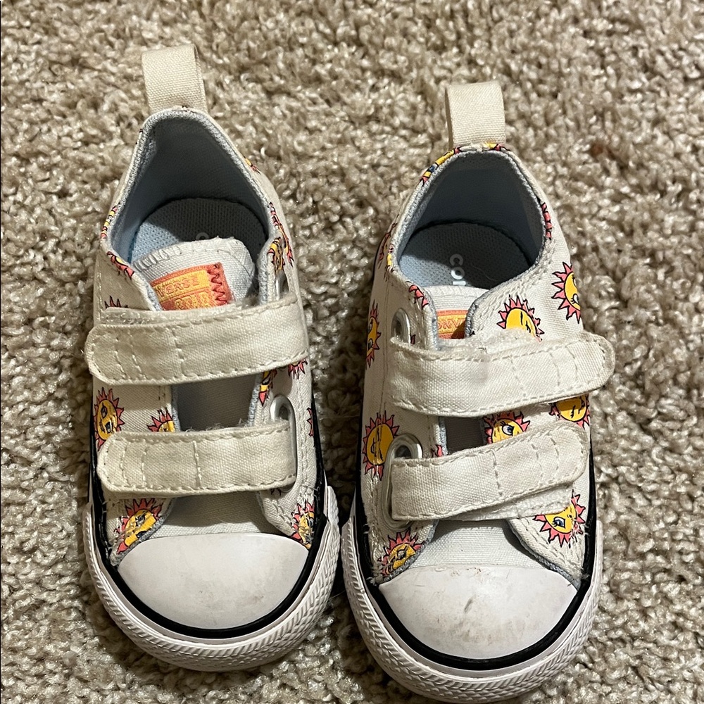 Converse Kids Sunburst Sneakers - Cream and Yellow